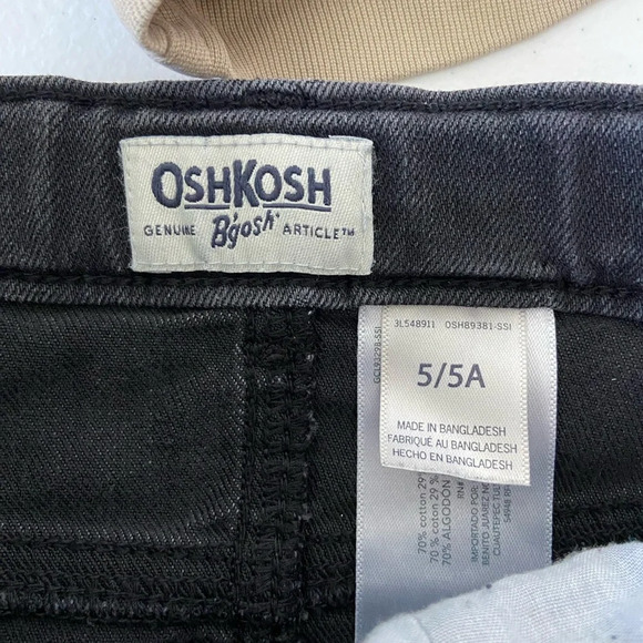 EUC | Oshkosh B’gosh girl’s black denim distressed hem miniskirt — size 5/5A - Picture 3 of 4
